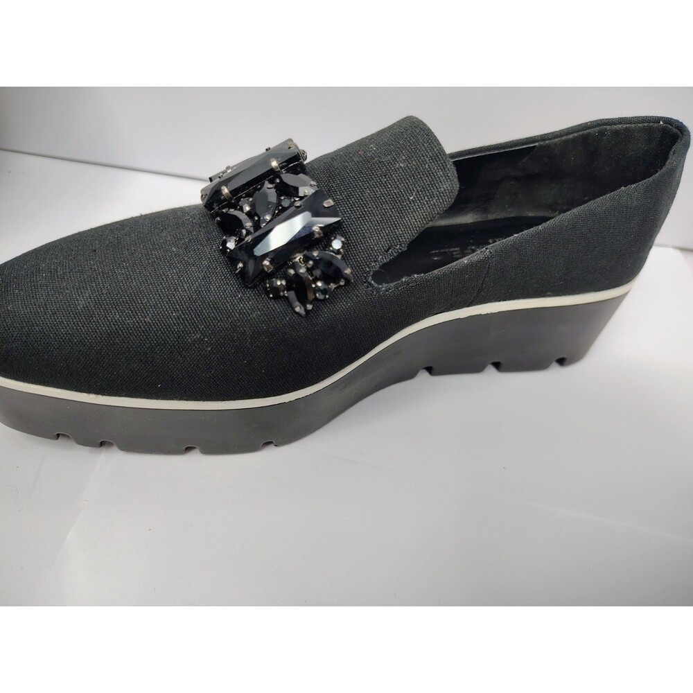 Karl Lagerfeld Paris Bri Loafer Flats Slip On Shoes Black Rhinestone Womens 7M - Picture 3 of 9